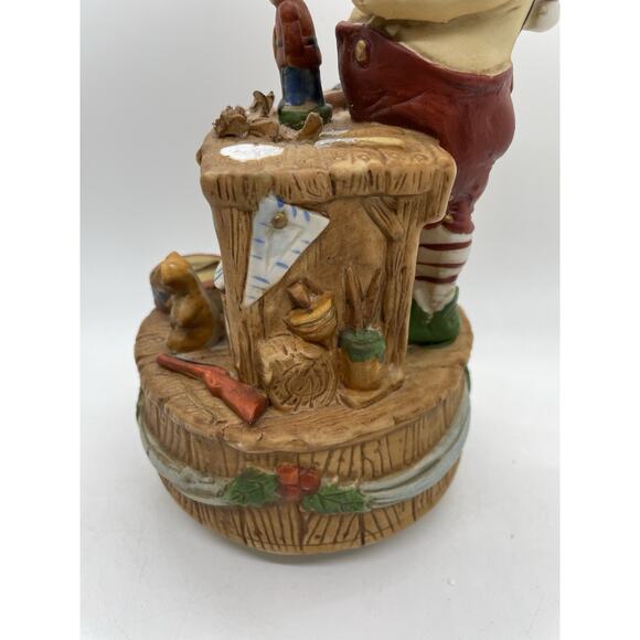 Santa Clause's Workshop Music Box Plays Silent Night Vintage - Picture 10 of 13